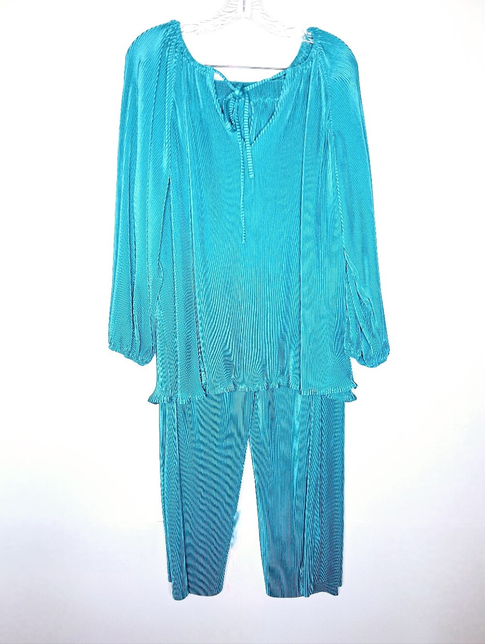 NWT First Love"Turquoise In A Two Piece" Plus-size quite lux.,wide leg, pant set